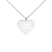 Love Sitka Engraved Silver Heart Necklace